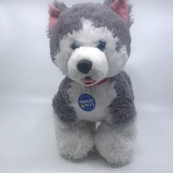 Build-A-Bear Workshop Promise Pets Grey White Husky Stuffed Plush Toy - Picture 2 of 7